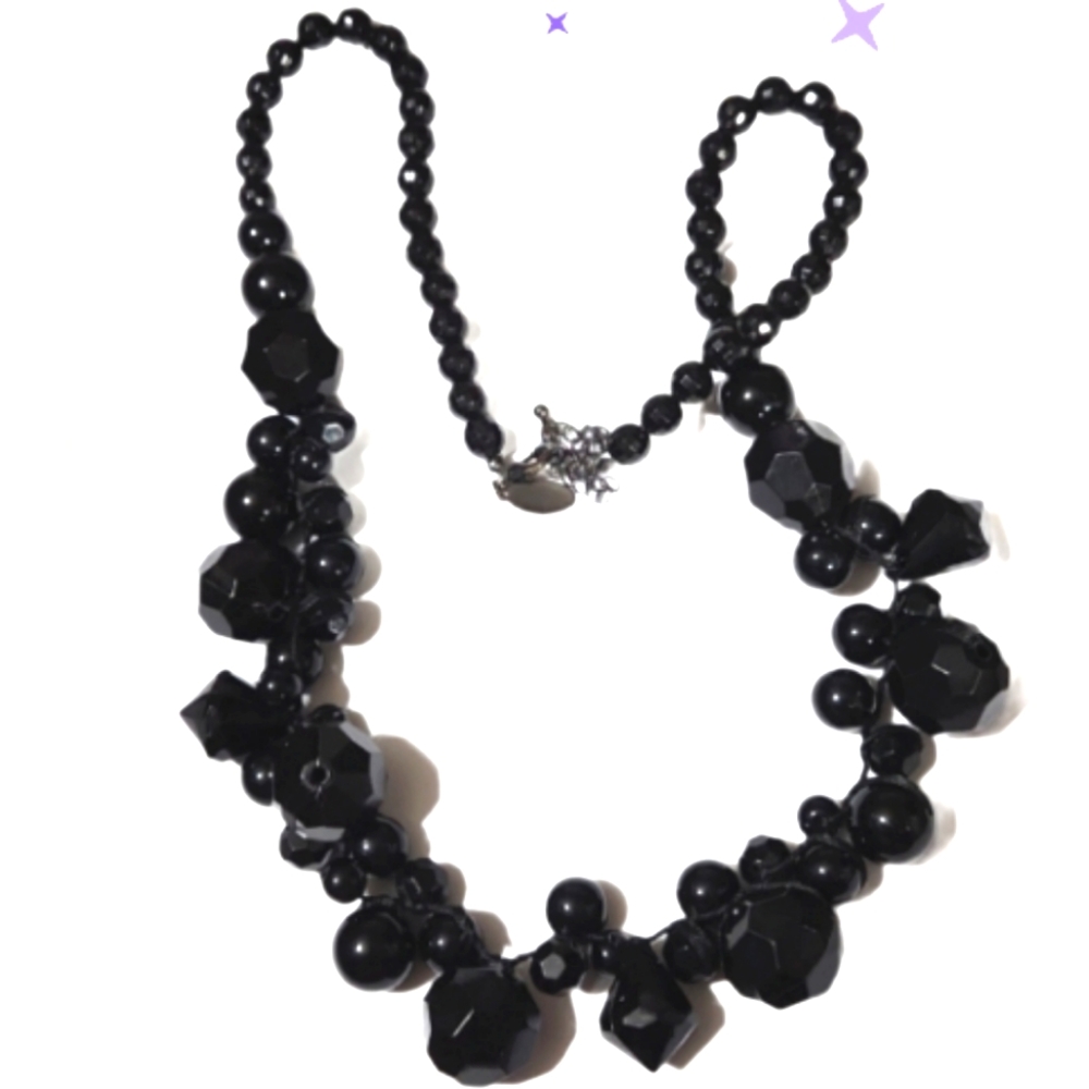 Avon Mark black beaded necklace